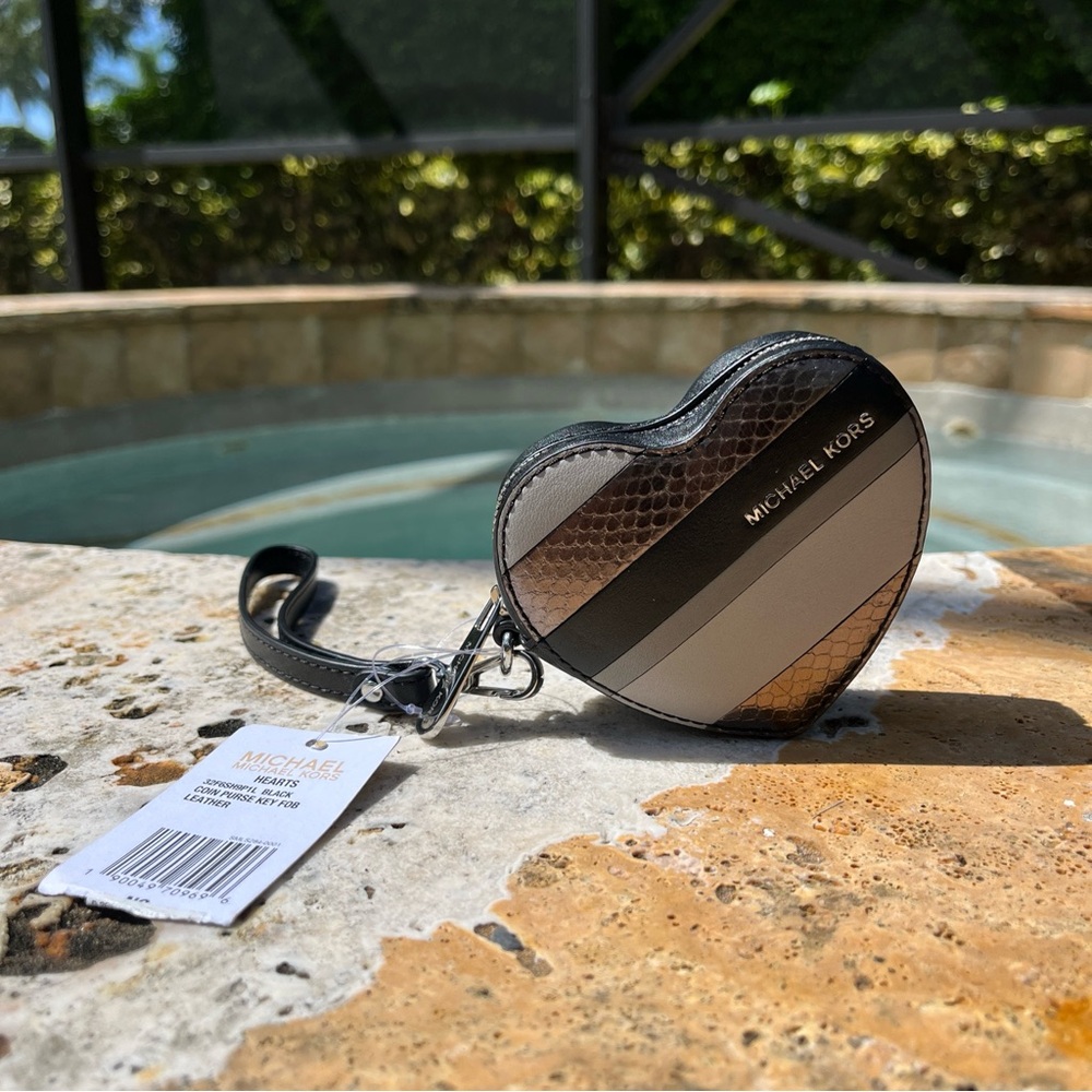 Michael Kors Leather Black Heart Coin Purse